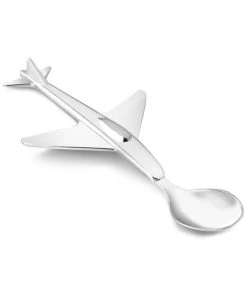 Zilverstad Kinderlepel Vliegtuig Verzilverd
